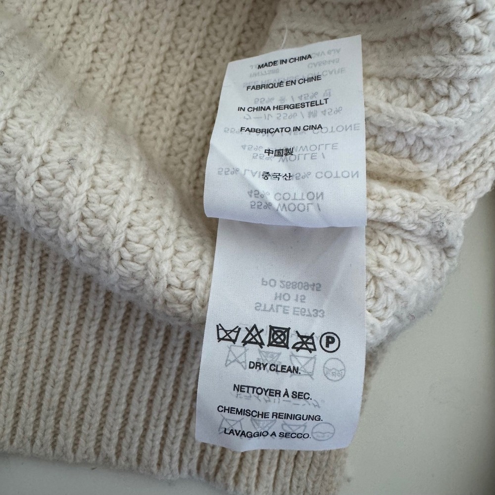 J.Crew Women's Sweater Cream Cotton Wool Knit Normcore Cottage Minimalist XS - Picture 8 of 11